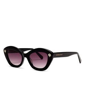 LOVESHACKFANCY Hessel Cat Eye Sunglasses in Soft Black